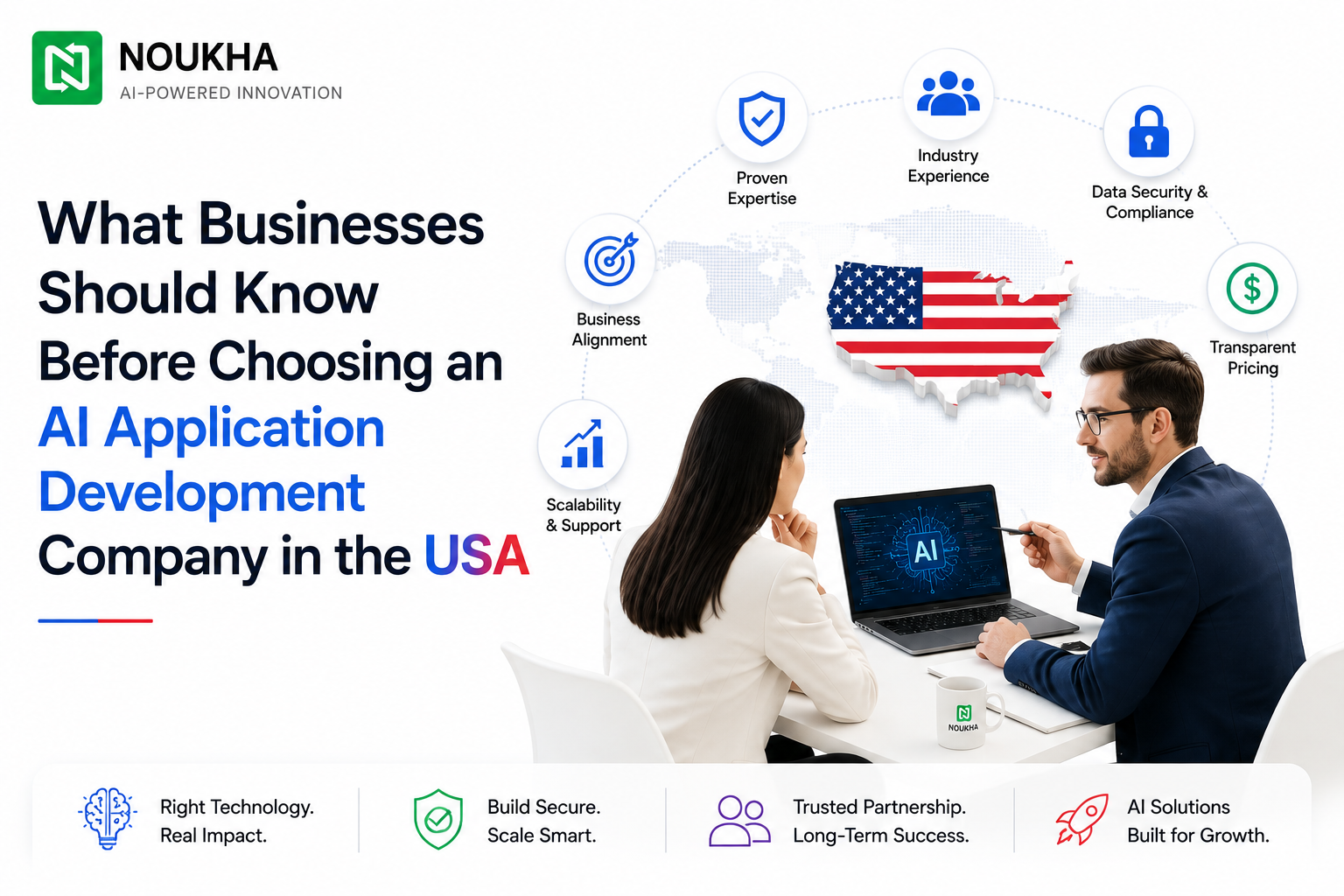 AI application development company in USA helping businesses build secure and scalable AI solutions