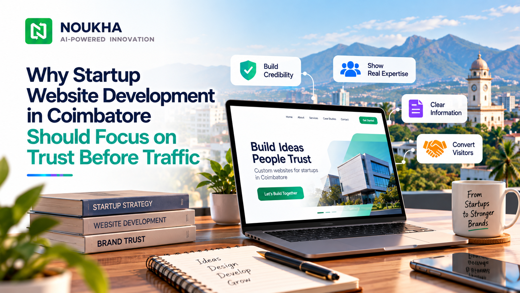 Startup website development in Coimbatore focused on building trust before increasing website traffic.